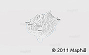 Silver Style Panoramic Map of Dac To, single color outside