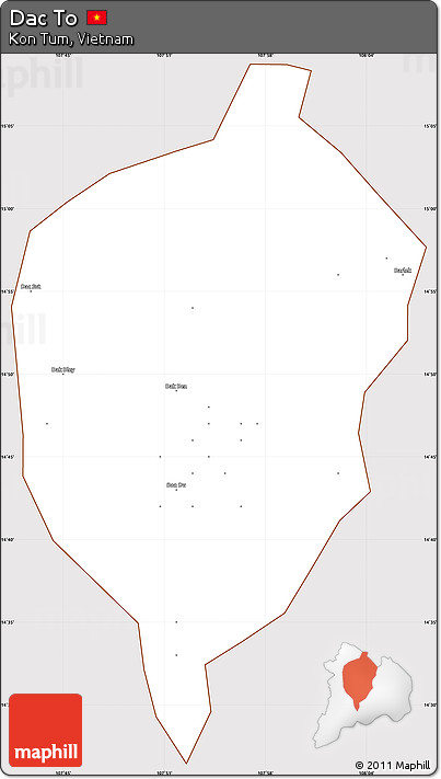 Classic Style Simple Map of Dac To, cropped outside