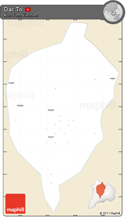 Classic Style Simple Map of Dac To, single color outside