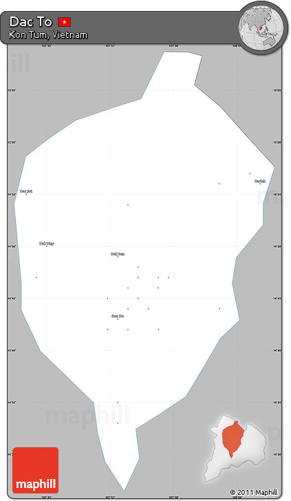 Gray Simple Map of Dac To, single color outside