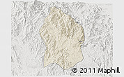 Shaded Relief 3D Map of Konplong, lighten, semi-desaturated