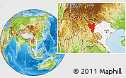Physical Location Map of Lai Chau, highlighted country