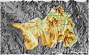 Physical 3D Map of Muong Lay, darken, desaturated