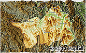 Physical 3D Map of Muong Lay, darken