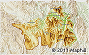 Physical 3D Map of Muong Lay, lighten