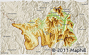 Physical 3D Map of Muong Lay, shaded relief outside