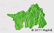 Political 3D Map of Muong Lay, cropped outside