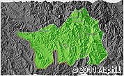 Political 3D Map of Muong Lay, darken, desaturated