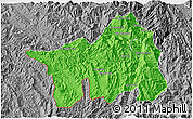 Political 3D Map of Muong Lay, desaturated