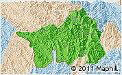 Political 3D Map of Muong Lay, lighten