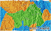 Political 3D Map of Muong Lay