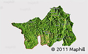 Satellite 3D Map of Muong Lay, cropped outside