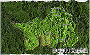 Satellite 3D Map of Muong Lay, darken