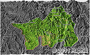Satellite 3D Map of Muong Lay, desaturated