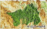 Satellite 3D Map of Muong Lay, physical outside