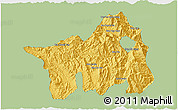 Savanna Style 3D Map of Muong Lay, single color outside
