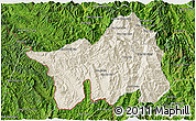 Shaded Relief 3D Map of Muong Lay, satellite outside