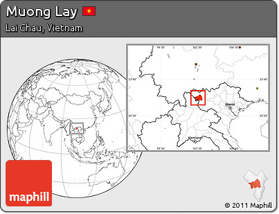 Blank Location Map of Muong Lay