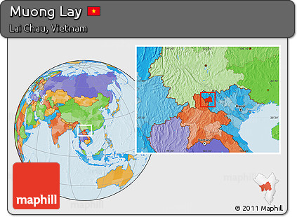 Political Location Map of Muong Lay