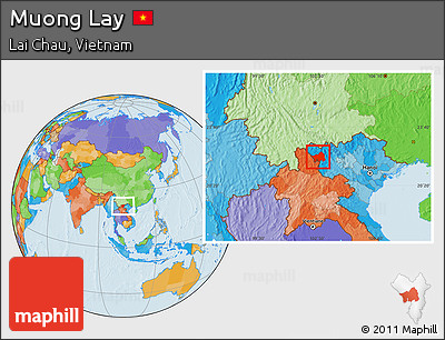 Political Location Map of Muong Lay