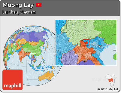 Political Location Map of Muong Lay