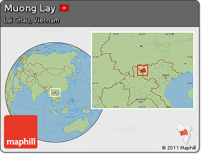 Savanna Style Location Map of Muong Lay