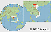 Savanna Style Location Map of Muong Lay, highlighted country, within the entire country