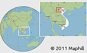 Savanna Style Location Map of Muong Lay, highlighted country, highlighted parent region, within the entire country