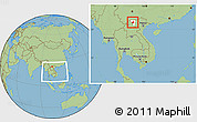 Savanna Style Location Map of Muong Lay, highlighted parent region, within the entire country