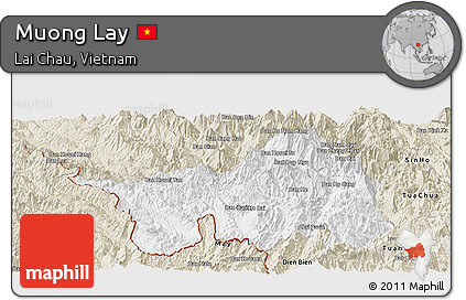 Classic Style Panoramic Map of Muong Lay