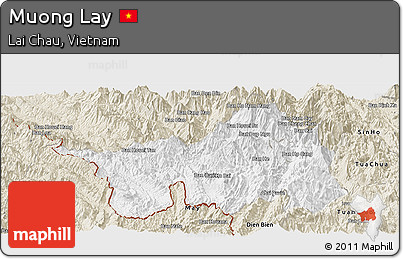 Classic Style Panoramic Map of Muong Lay