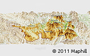 Physical Panoramic Map of Muong Lay, lighten