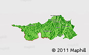 Political Panoramic Map of Muong Lay, cropped outside