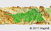 Political Panoramic Map of Muong Lay, physical outside