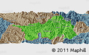 Political Panoramic Map of Muong Lay, semi-desaturated