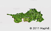 Satellite Panoramic Map of Muong Lay, cropped outside