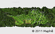 Satellite Panoramic Map of Muong Lay, darken