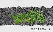 Satellite Panoramic Map of Muong Lay, desaturated