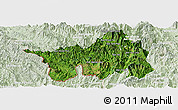 Satellite Panoramic Map of Muong Lay, lighten