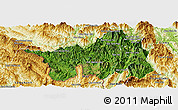 Satellite Panoramic Map of Muong Lay, physical outside