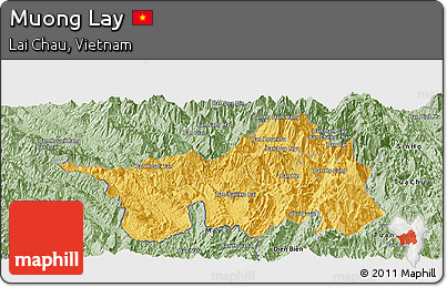 Savanna Style Panoramic Map of Muong Lay