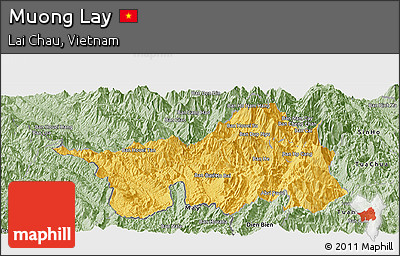 Savanna Style Panoramic Map of Muong Lay