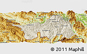 Shaded Relief Panoramic Map of Muong Lay, physical outside