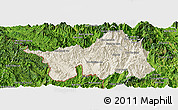 Shaded Relief Panoramic Map of Muong Lay, satellite outside