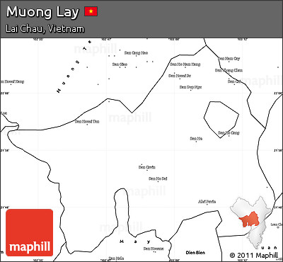 Blank Simple Map of Muong Lay