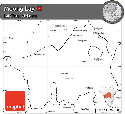 Blank Simple Map of Muong Lay