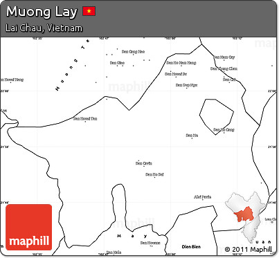 Blank Simple Map of Muong Lay