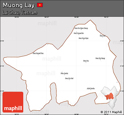 Classic Style Simple Map of Muong Lay, cropped outside
