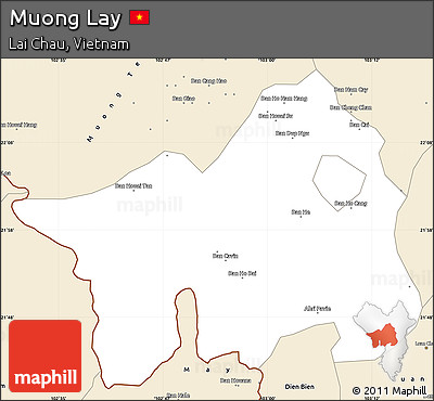 Classic Style Simple Map of Muong Lay