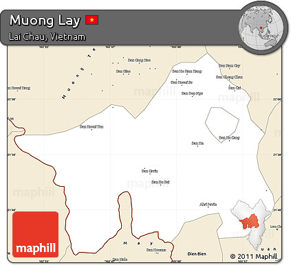 Classic Style Simple Map of Muong Lay